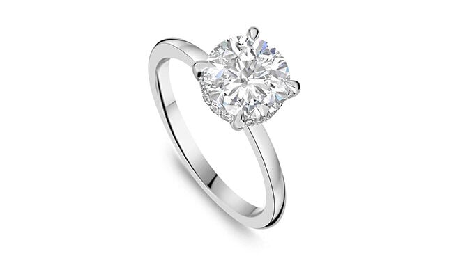 Born lab-grown 2.09ct round brilliant diamond engagement ring in platinum